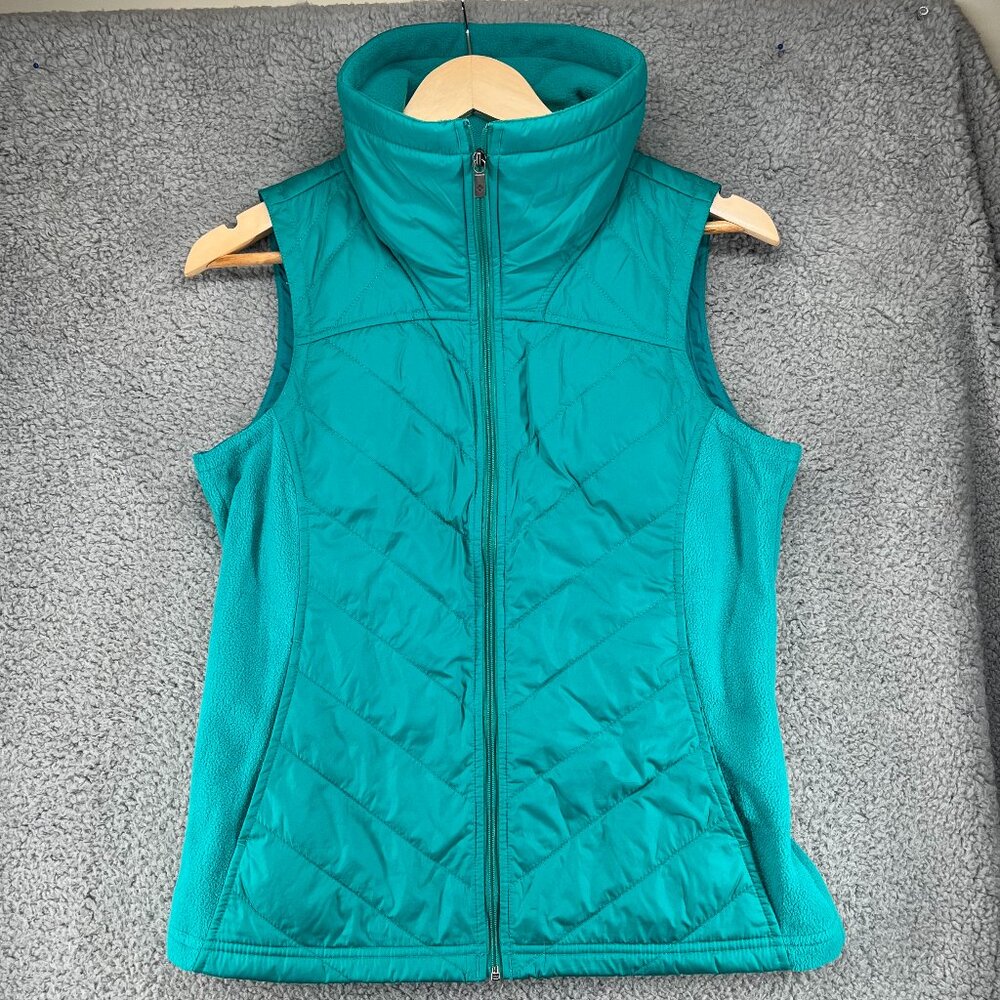 Columbia Quilted Teal Vest Full Zipper Lightweight Women's size Small